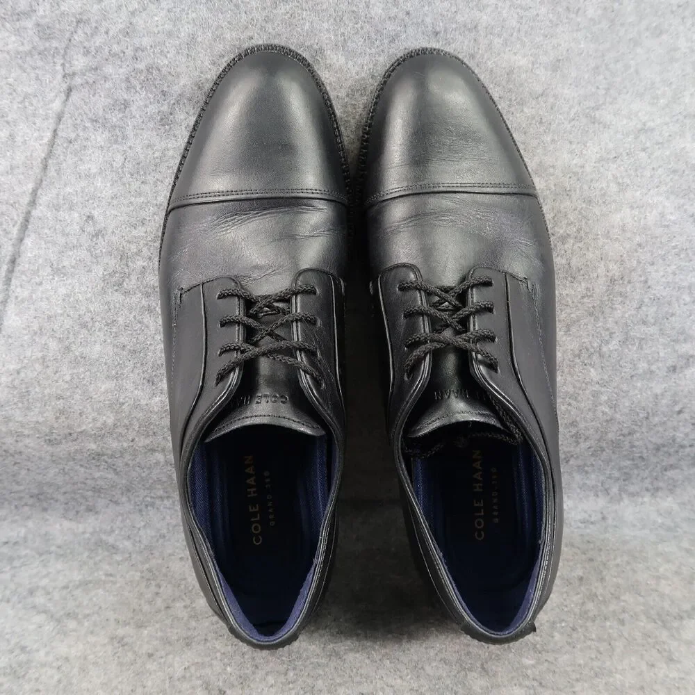 Cole Haan Shoes Men 8.5 Oxford Classic Professional Formal Leather Cap Toe Black